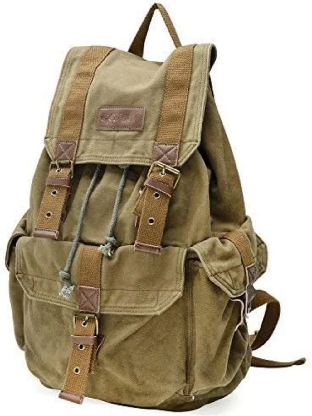 Large High-Density Canvas Backpack Rucksack in Field Tan - Durable & Stylish